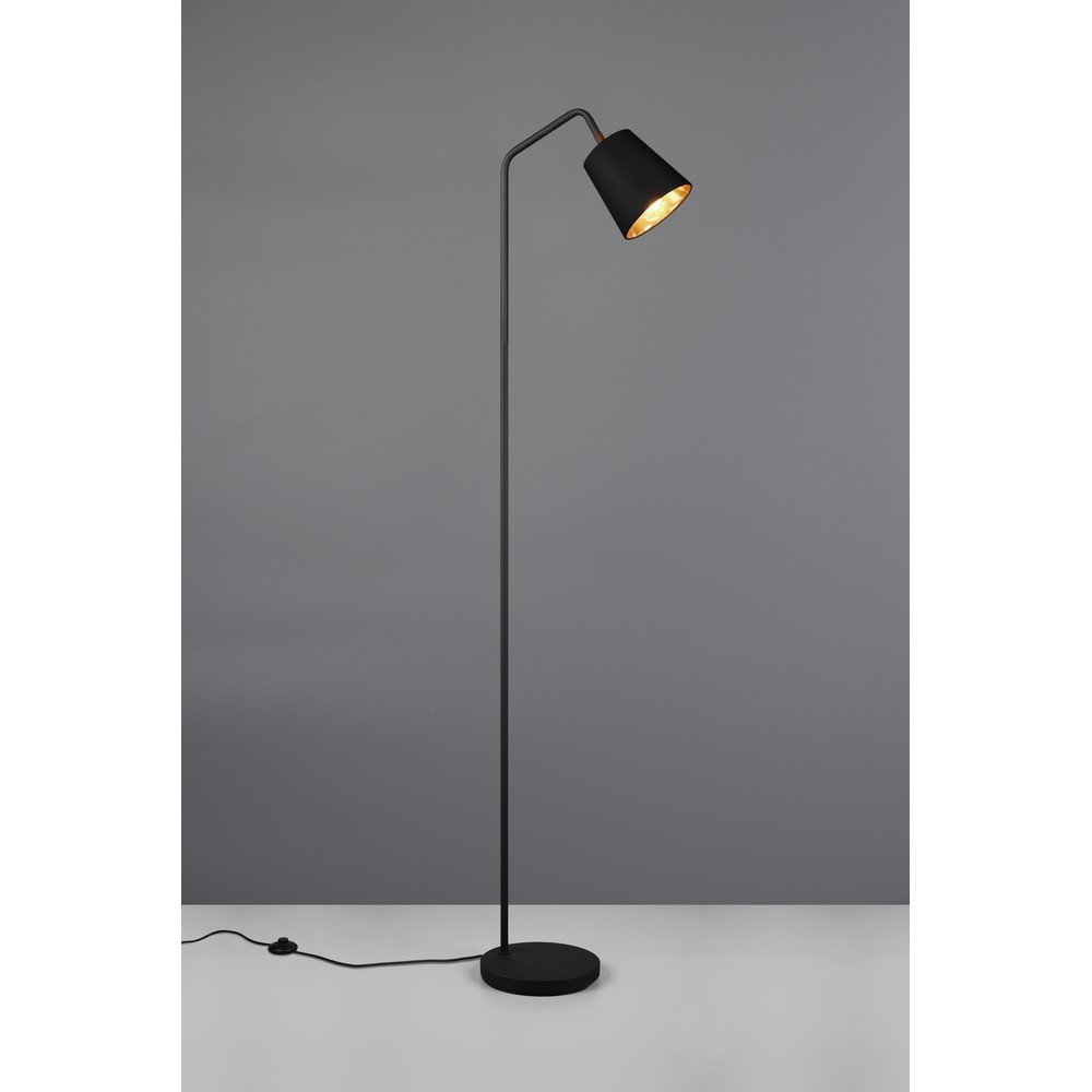 Czarna lampa stojąca z tekstylnym kloszem (wys. 148 cm) Buddy – Reality (zdjęcie 3)