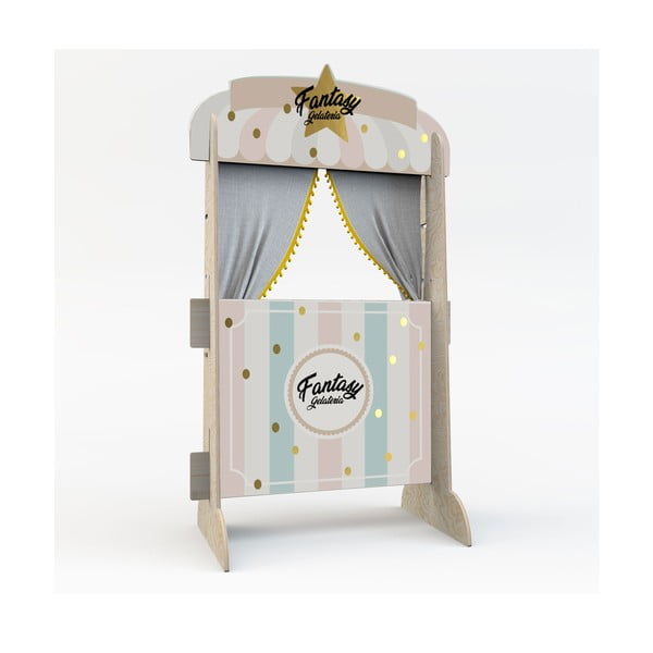 Naścienny dekoracyjny stojak na książki z motywem budki na lody Dekornik-image-1