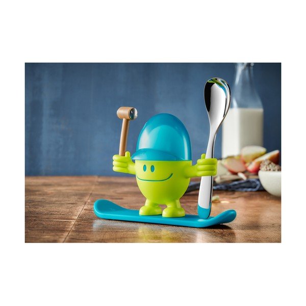 Niebiesko-zielona podstawka do jajek z łyżeczką WMF Cromargan® Mc Egg-image-1