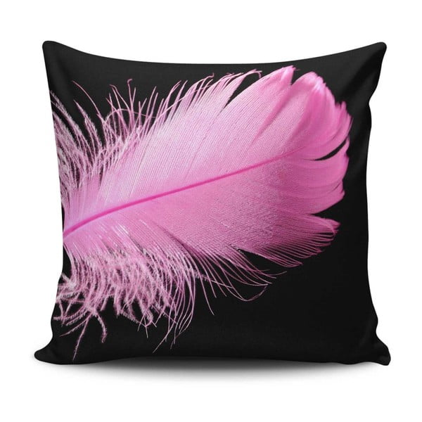 Poduszka z wypełnieniem Gravel Pink Feather, 42x42 cm