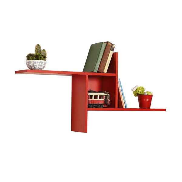 Czerwona wielopoziomowa półka 100 cm Cross – Kalune Design-image-3