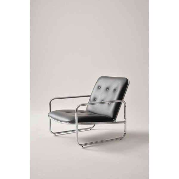 Czarny fotel z imitacji skóry Almelo – Jotex-image-2