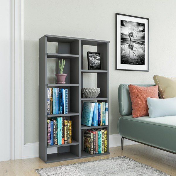 Antracytowy regał 72x124 cm Keota – Kalune Design-image-2