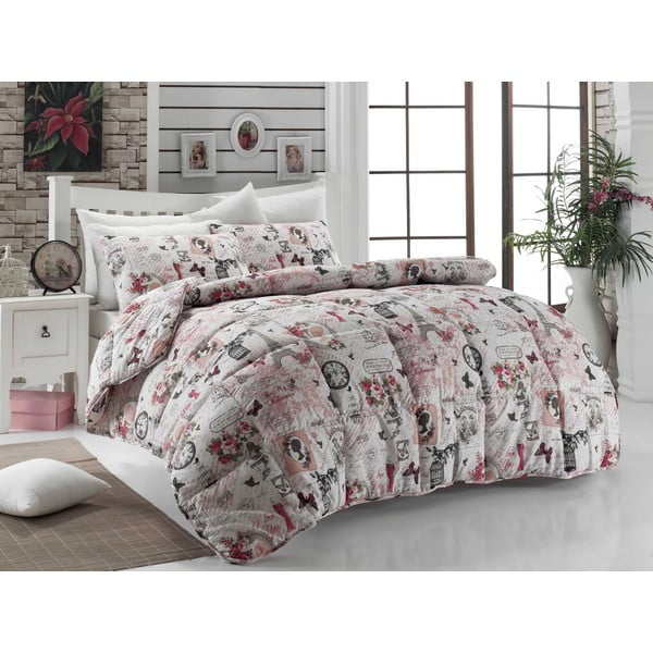 Narzuta pikowana na łóżko dwuosobowe Madame Pink, 195x215 cm