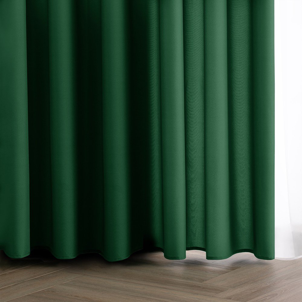 Ciemnozielona zasłona częściowo zaciemniająca (dimout) 140x250 cm Carli – Restilo (zdjęcie 2)