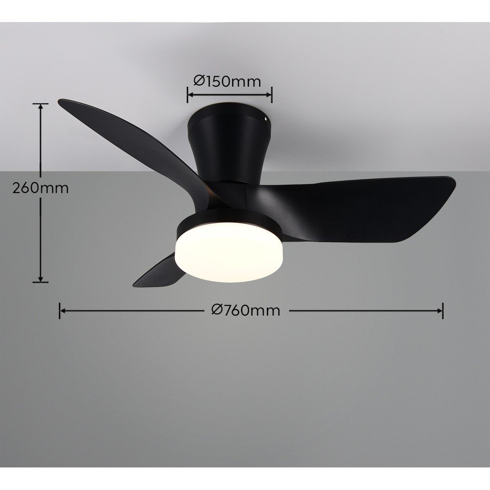 Czarna lampa sufitowa LED Randers – Reality (zdjęcie 4)