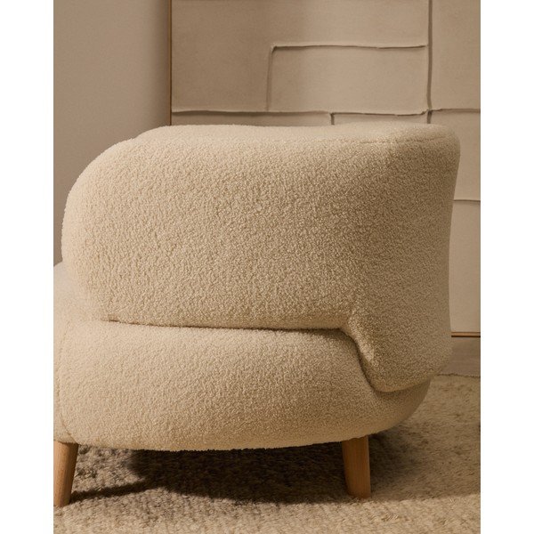 Beżowy fotel z materiału bouclé Luisa – Kave Home-image-2