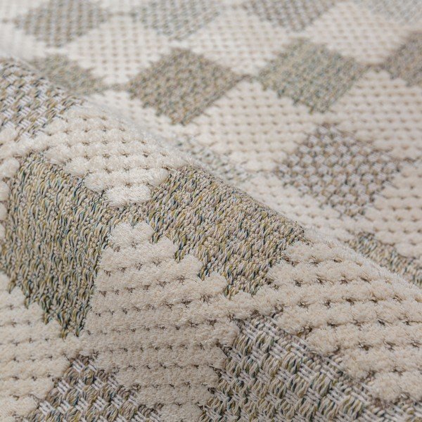 Zielony chodnik z mieszanki bawełny odpowiedni do prania 80x230 cm Muted Checkerboard – Flair Rugs-image-4