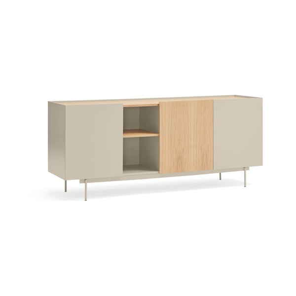 Beżowo-naturalna niska komoda w dekorze dębu 180x78 cm Otto – Teulat-image-1