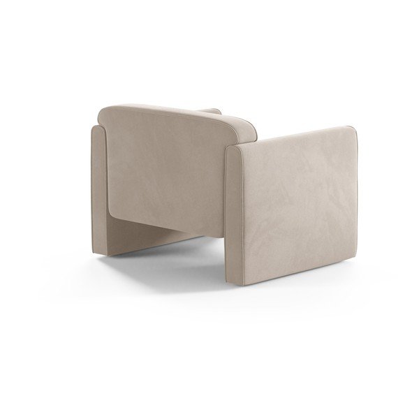 Beżowy aksamitny fotel Abby – Micadoni -image-2