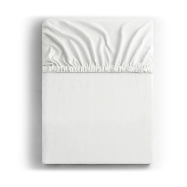 Białe prześcieradło elastyczne DecoKing Amber Collection, 180/200x200 cm