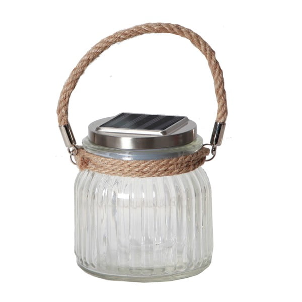 Szklany solarny lampion LED Star Trading Jamjar, wys. 11,5 cm