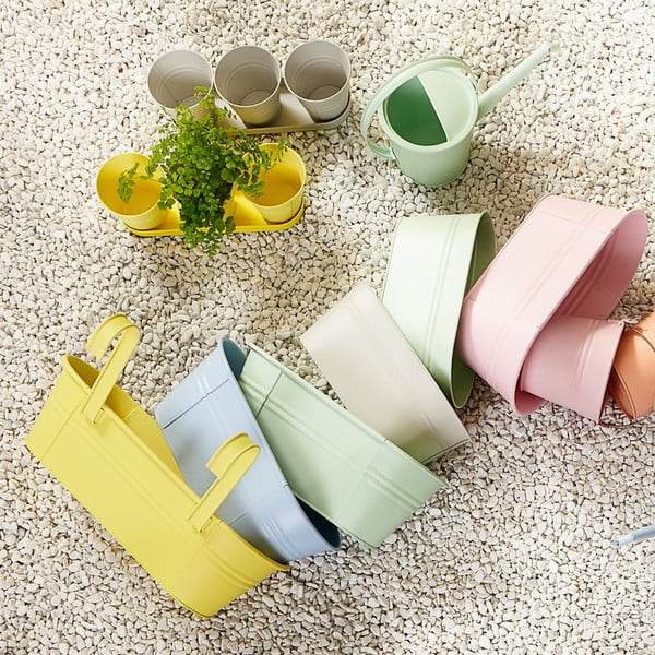 Zestaw 3 łososiowych doniczek na zioła Butlers Zinc-image-1