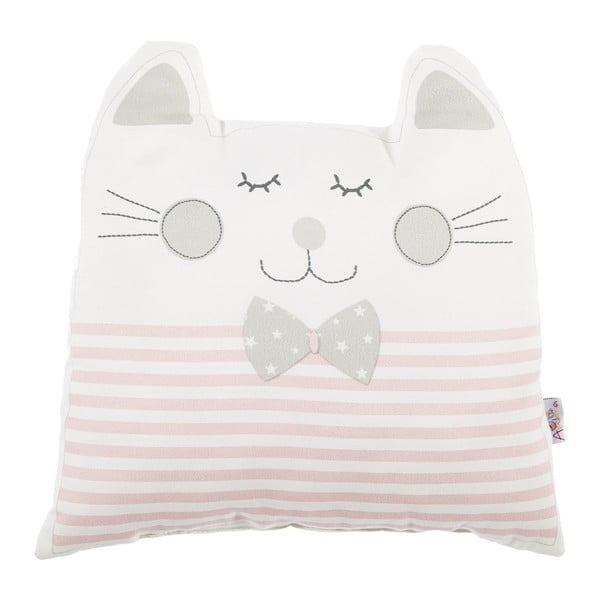 Różowa poduszka dziecięca z domieszką bawełny Mike & Co. NEW YORK Pillow Toy Big Cat, 29x29 cm