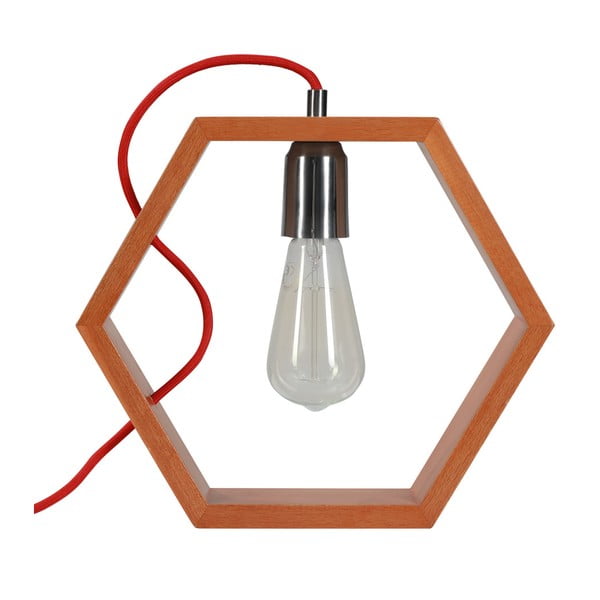 Lampa stołowa z drewna grabu Masivworks Hexagon