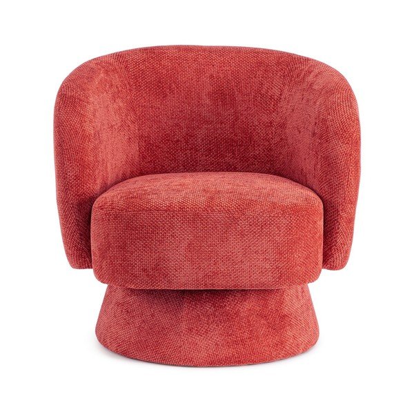 Czerwony obrotowy fotel z tkaniny szenilowej Julienne – Bizzotto-image-2