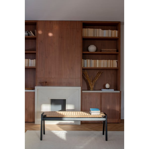 Czarno-naturalna ławka Klupa – Gazzda-image-1