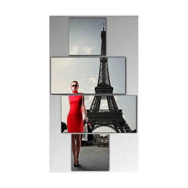Czteroczęściowy obraz Eiffel, 50x100 cm