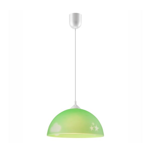 Zielona lampa dziecięca ze szklanym kloszem ø 30 cm Day & Night – LAMKUR