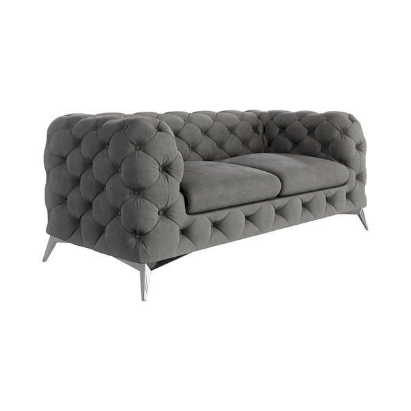 Szara aksamitna sofa 185 cm Chelsea – Ropez-image-1