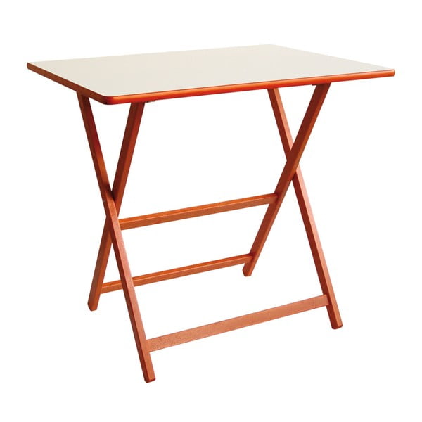 Pomarańczowy drewniany stół składany Valdomo Papillon, 60x80 cm