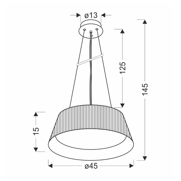 Czarna lampa wisząca LED z metalowym kloszem ø 45 cm Umbria – Candellux Lighting-image-3