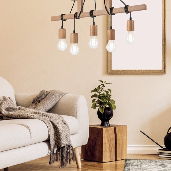 Brązowa lampa sufitowa 18x75 cm Leon – LAMKUR-image-1