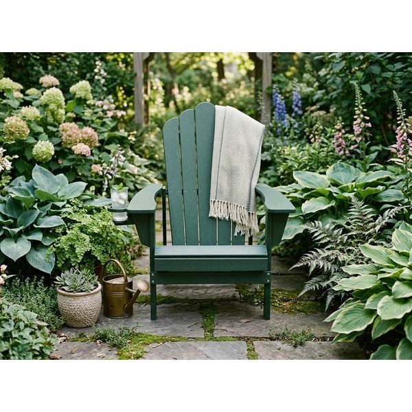 Zielony plastikowy fotel ogrodowy Adirondack – Bonami Selection-image-2