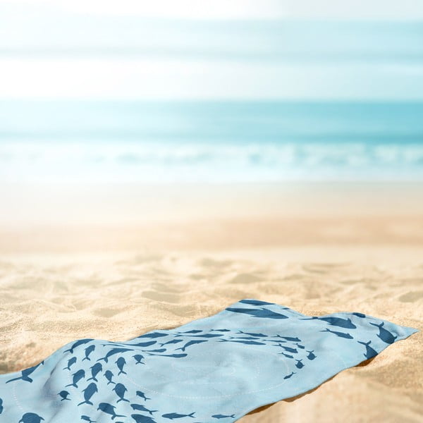 Niebieski ręcznik plażowy 90x180 cm Shoal – DecoKing-image-3