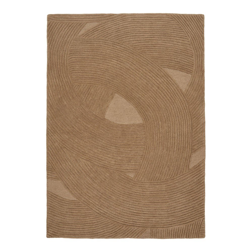 Wełniany dywan tkany ręcznie w ciemnym naturalnym kolorze 200x300 cm Pune – House Nordic