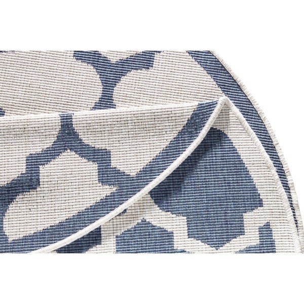 Niebiesko-kremowy dywan odpowiedni na zewnątrz NORTHRUGS Palermo, ⌀ 200 cm-image-4