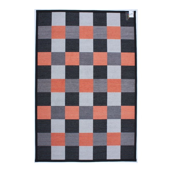 Dywan Square Black/Orange, 80x250 cm