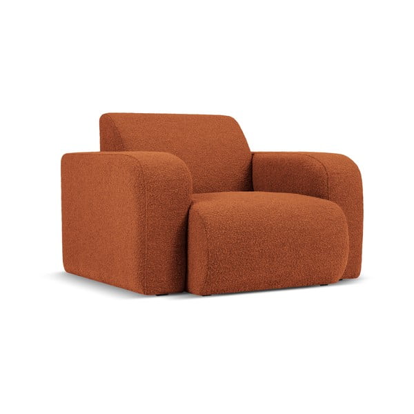 Brązowy fotel z materiału bouclé Molino – Micadoni Home