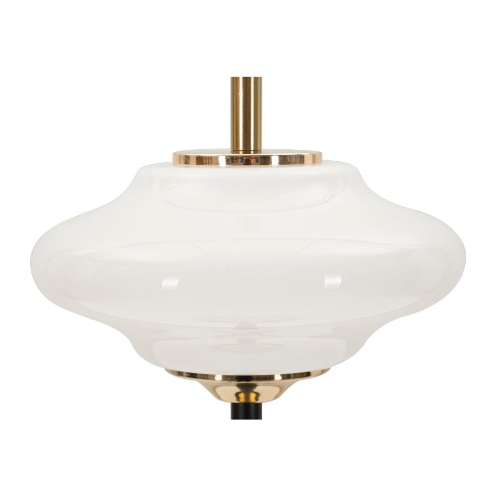 Biało-czarna lampa stołowa ze szklanym kloszem (wysokość 46 cm) Vintage – Mauro Ferretti (zdjęcie 5)