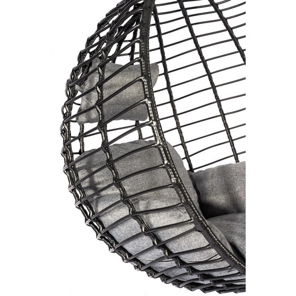 Czarny fotel wiszący ze sztucznego rattanu Bonami Selection Mila-image-4