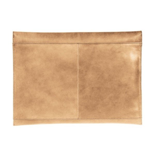 Beżowe etui skórzane na notebook 13" z zatrzaskiem O My Bag-image-1