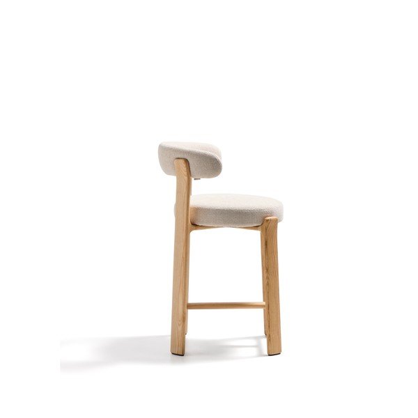 Beżowo-naturalny hoker z litego drewna jesionowego (wysokość siedziska 65 cm) Granite – Kave Home-image-3