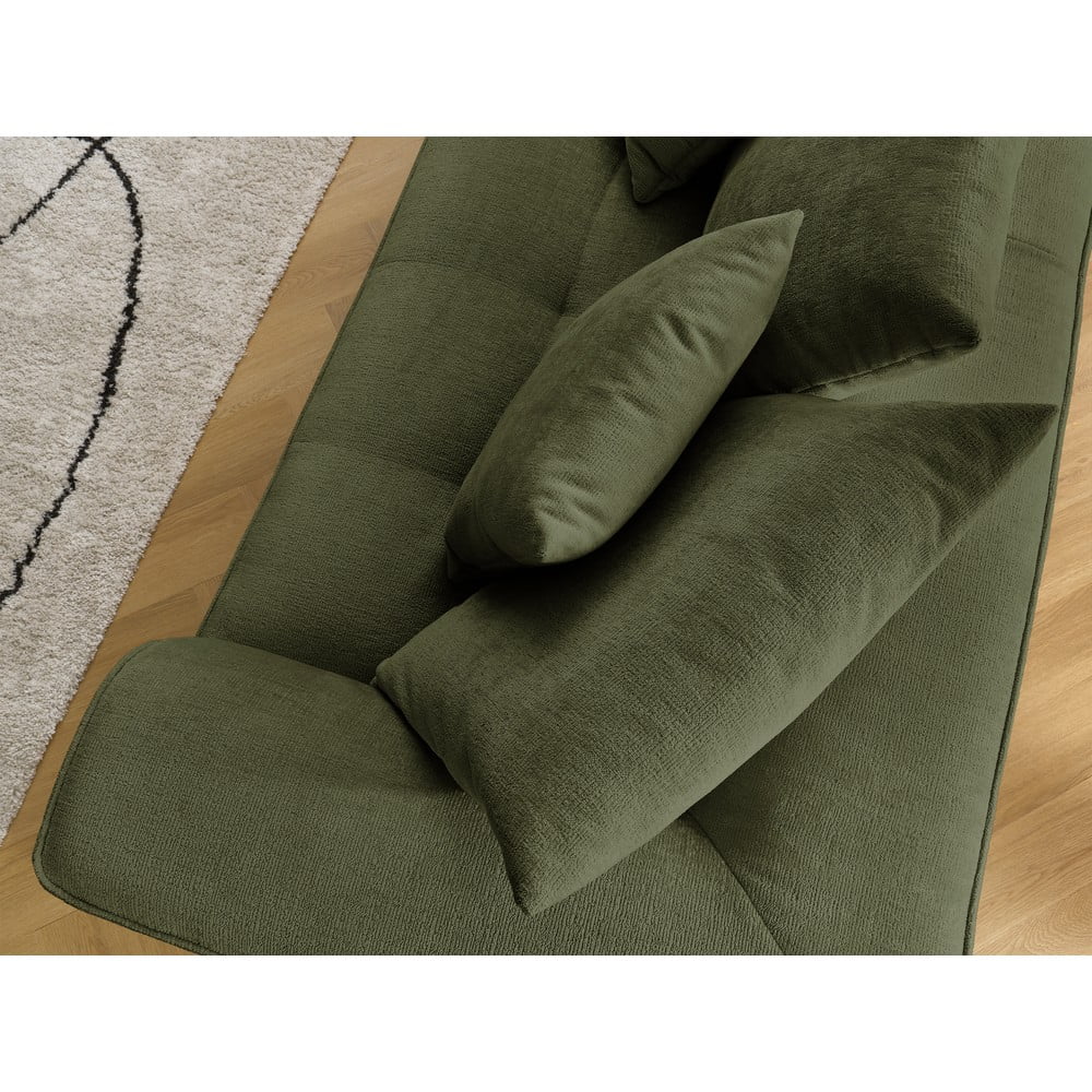 Zielona sofa z tkaniny szenilowej 237 cm Whesley – Bobochic Paris (zdjęcie 3)