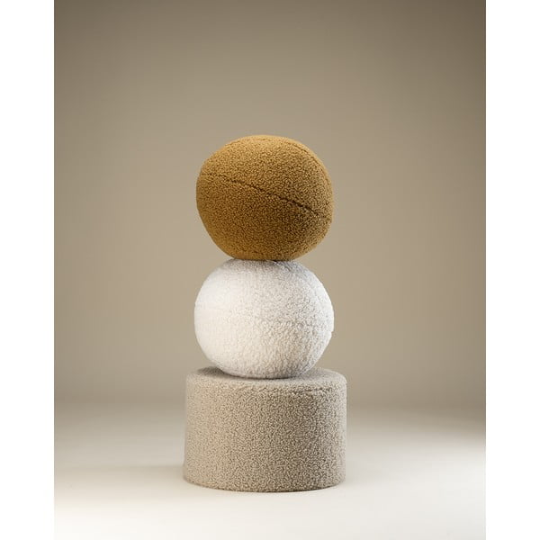 Jasnobrązowy puf dziecięcy z materiału bouclé – Wigiwama-image-4