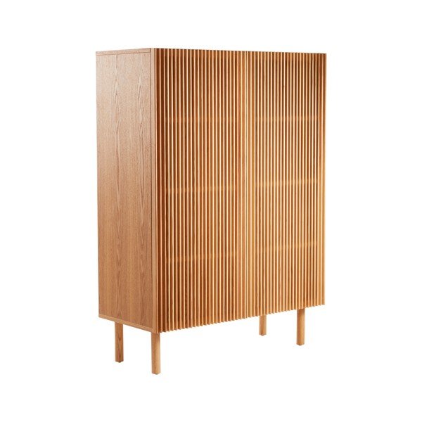 Szafka w dekorze jesionu z otworem na kable w naturalnym kolorze 100x140x45 cm Sion – Jotex