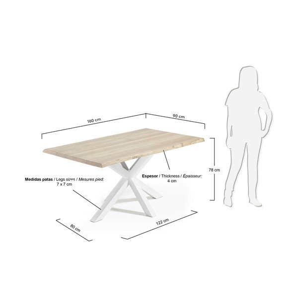 Stół z blatem w dekorze dębu 90x160 cm Argo – Kave Home-image-4
