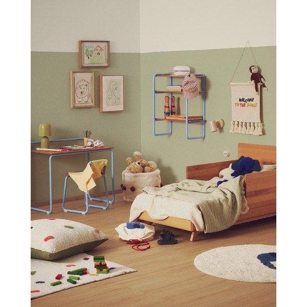 Niebieskie metalowe krzesło dziecięce Tinn – Kave Home-image-1