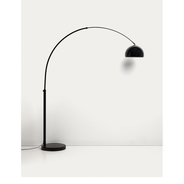 Czarna lampa stojąca z metalowym kloszem (wysokość 160 cm) Madali – Kave Home-image-4