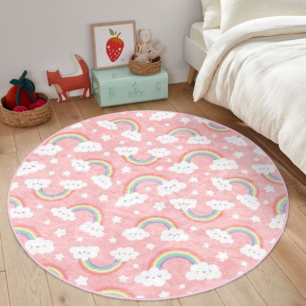 Różowy dywan dziecięcy ø 120 cm Comfort – Mila Home-image-2