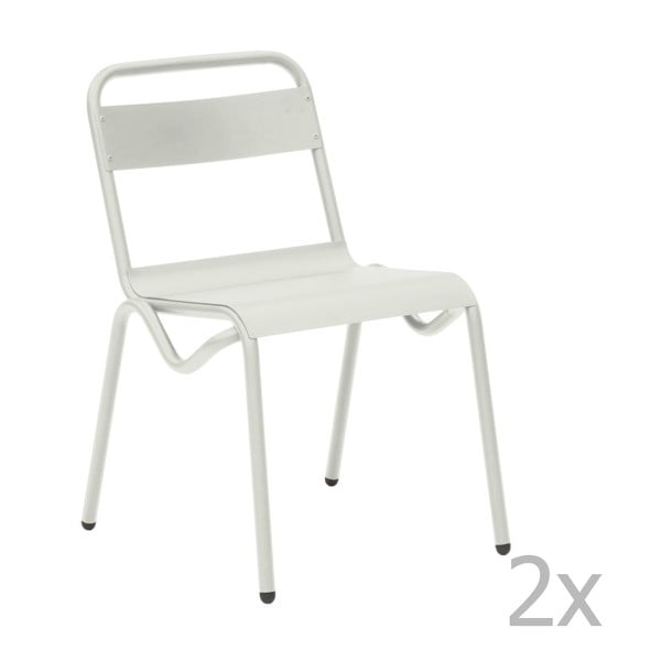 Zestaw 2 białych krzeseł ogrodowych Isimar Anglet