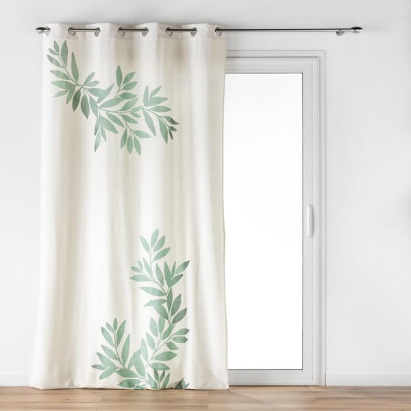 Biało-zielona zasłona 140x260 cm Nymphea – douceur d'intérieur