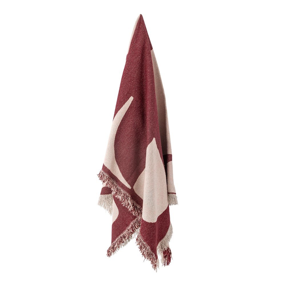 Czerwony koc z mieszanki bawełny 130x160 cm Olica – Bloomingville (zdjęcie 3)