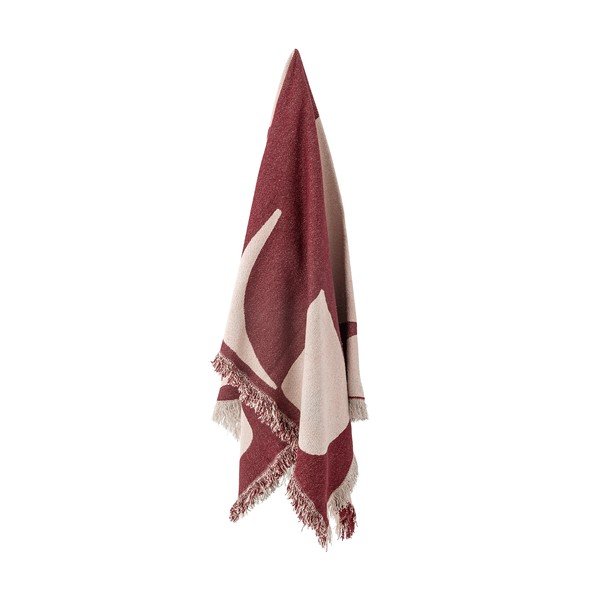 Czerwony koc z mieszanki bawełny 130x160 cm Olica – Bloomingville-image-2