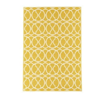 Żółty dywan odpowiedni na zewnątrz Floorita Interlaced, 133x190 cm