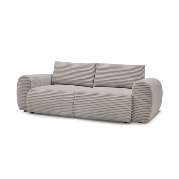 Jasnoszarobeżowa sztruksowa rozkładana sofa 257 cm Lucien – Bobochic Paris-image-3
